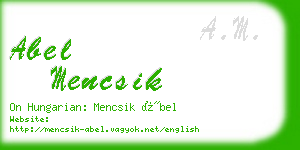 abel mencsik business card